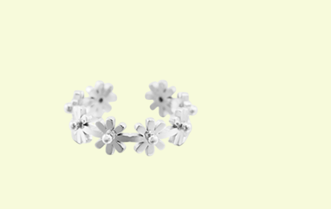 Ring Blume Silber