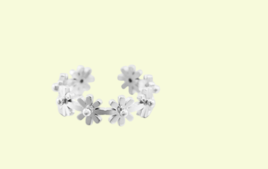 Ring Blume Silber