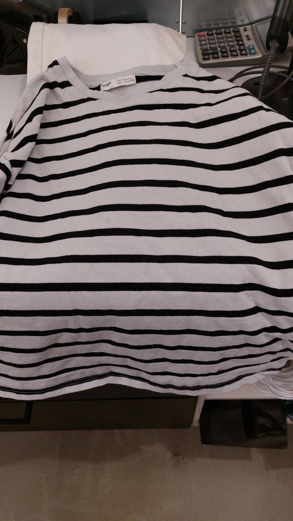 Pull&Bear Shirt Weiß/Schwarz B-Ware Gr.: S