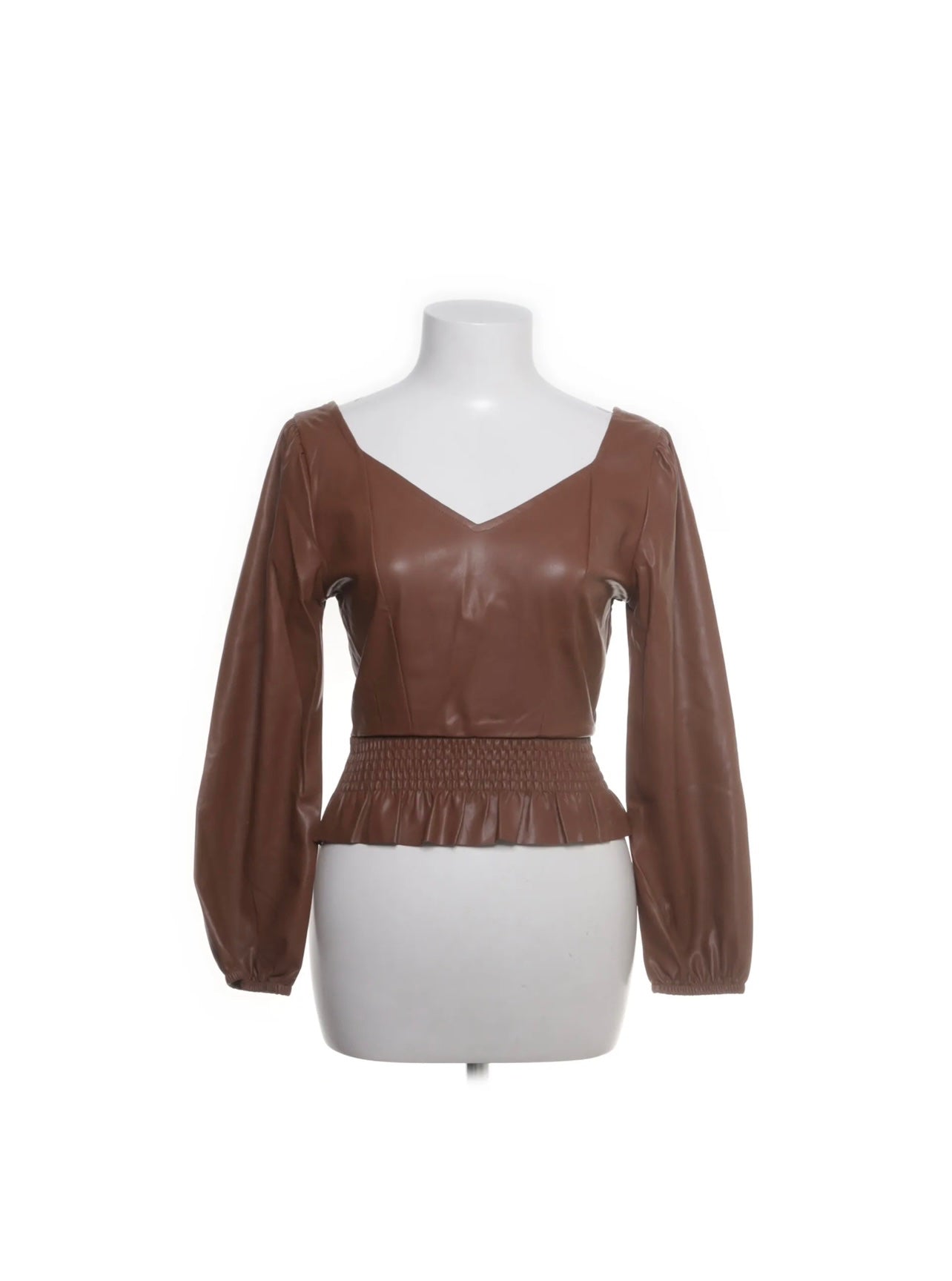 Topshow Kunstleder Shirt Braun Gr.: S