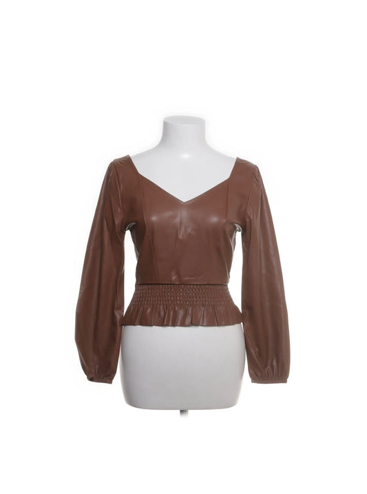 Topshow Kunstleder Shirt Braun Gr.: S
