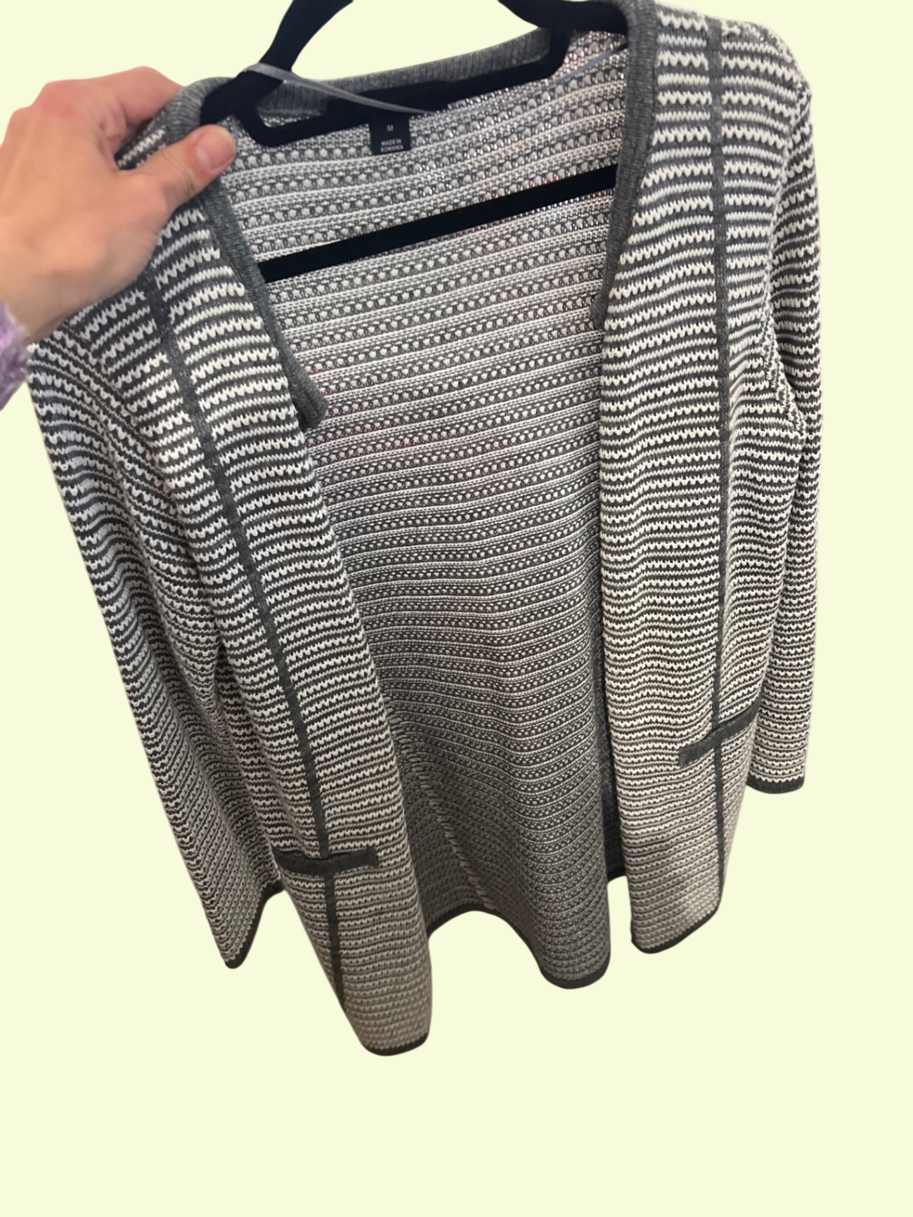Atmosphere Strickjacke Grau Weiß Gr.: M