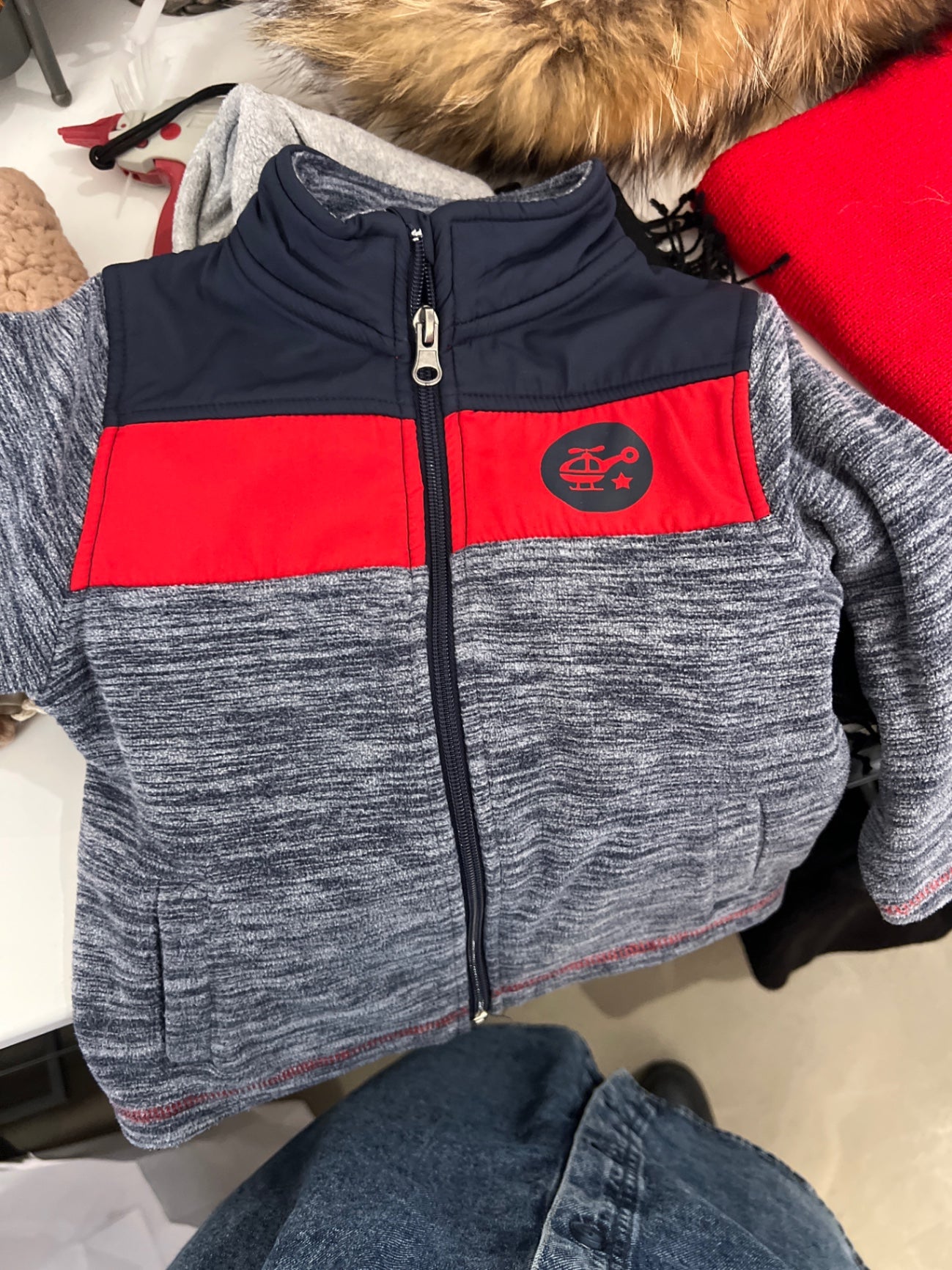 Topomini Jacke Grau, Rot Gr.: 86