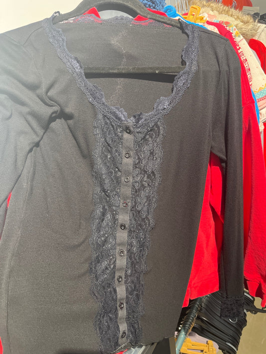 Shirt Schwarz Blau Gr.: L