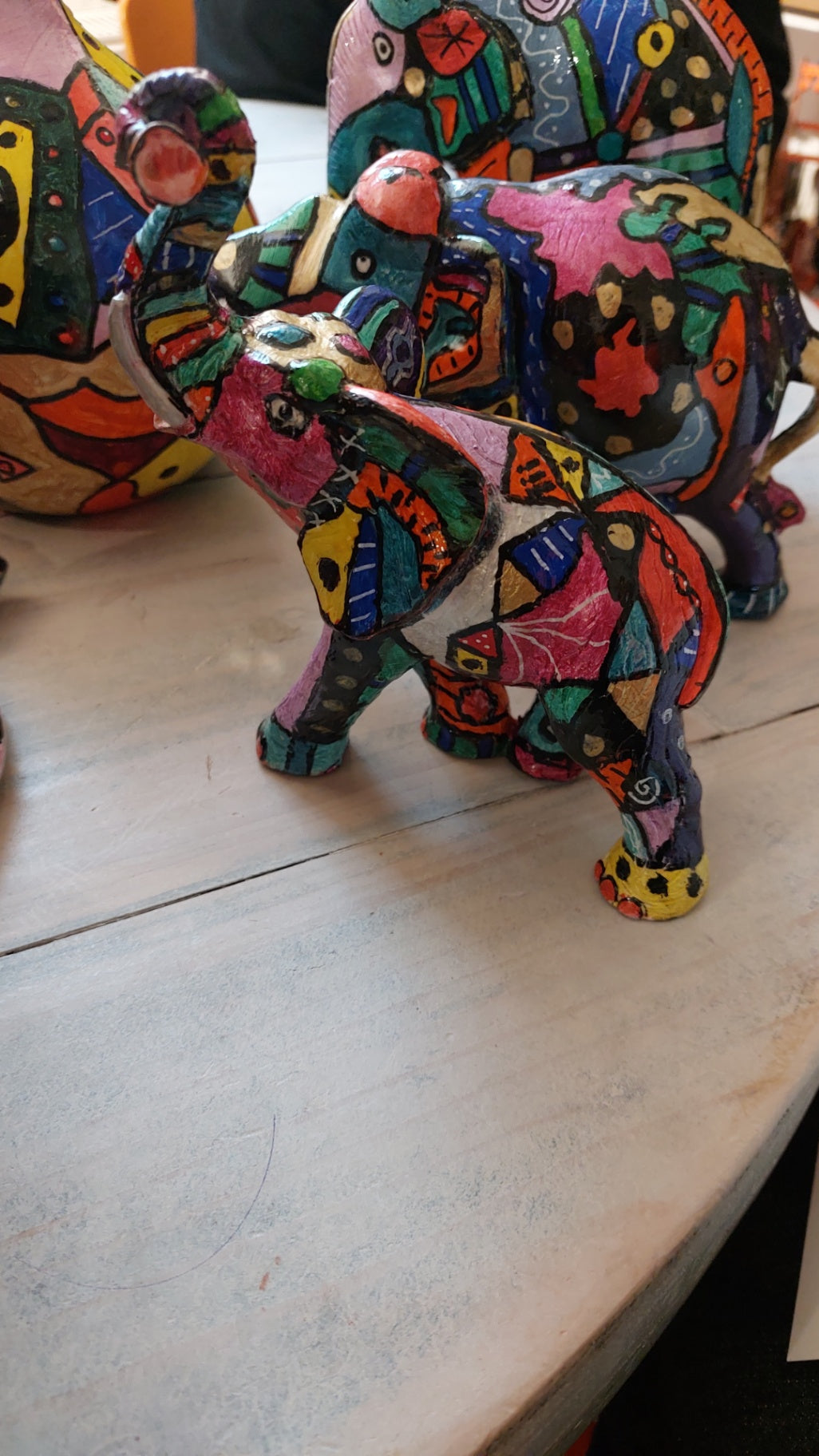 Pop-UP Upcycling Dekofigur Elefant Bunt