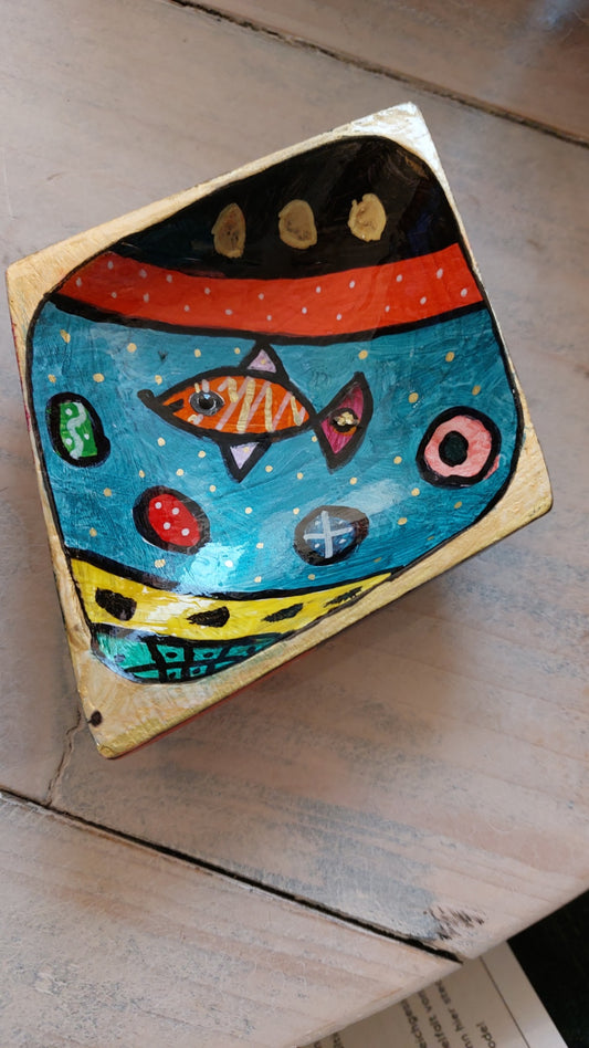 Pop-UP Upcycling Deko Schale Fisch Bunt