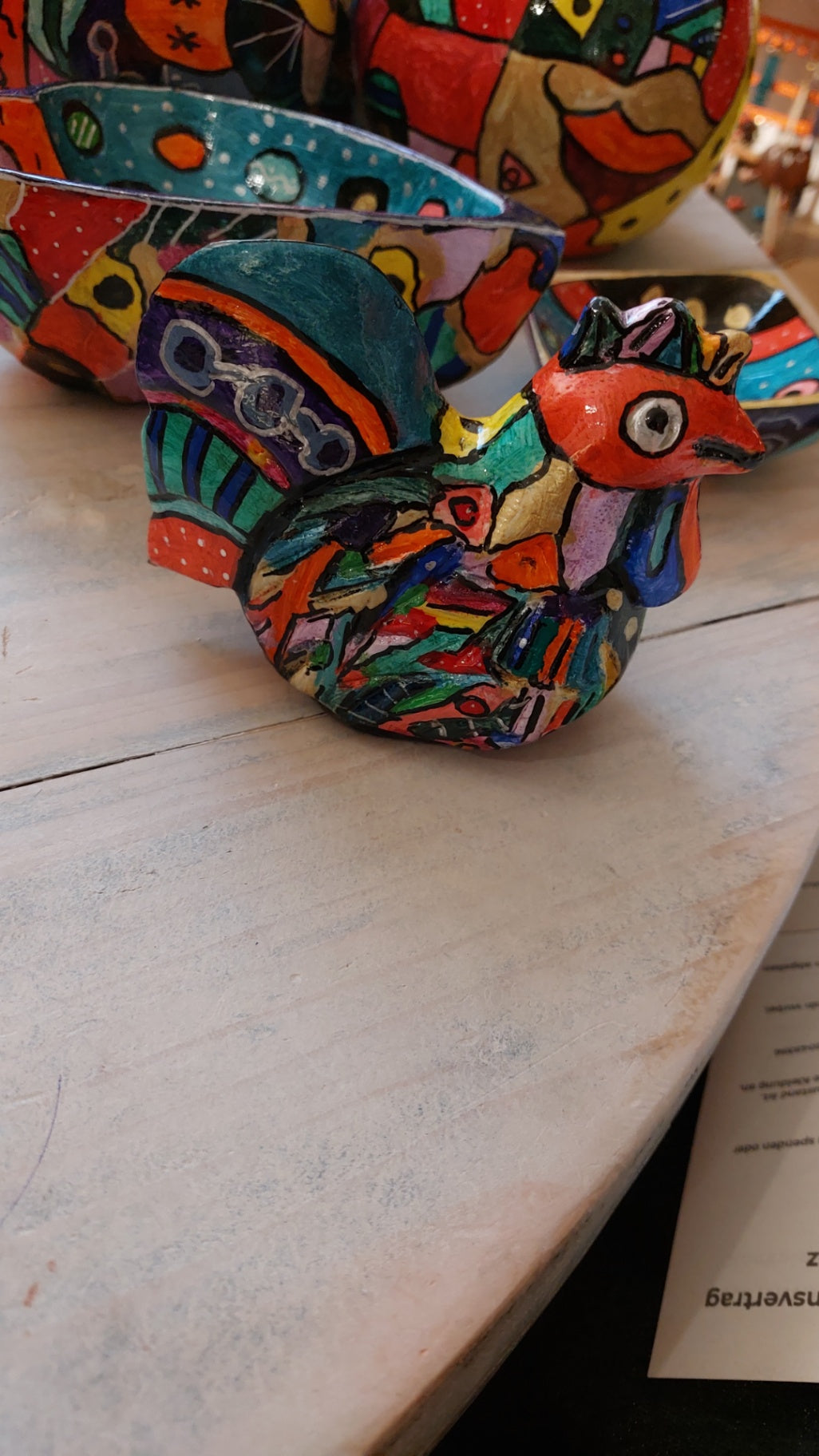 Pop-UP Upcycling Deko Huhn Bunt 