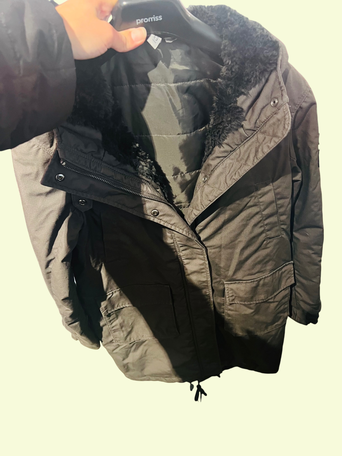 H&M Mantel Grau Grün Gr.: S
