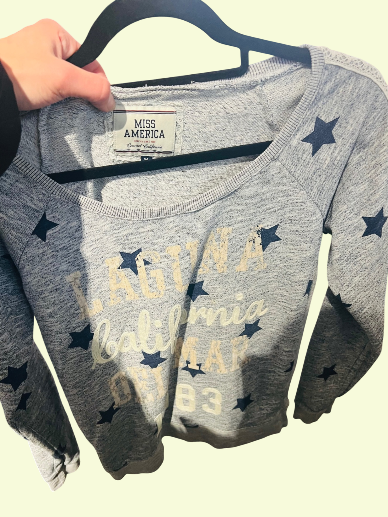 Miss America Pullover Grau Gr.: M