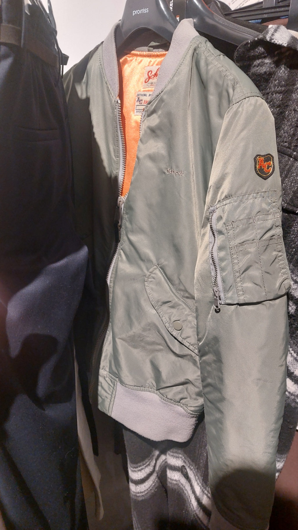Schott Jacke Grün Gr.: M