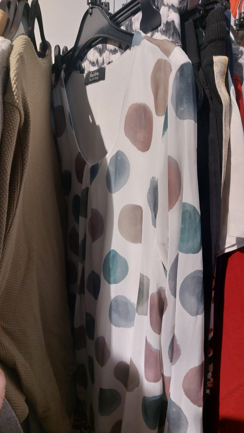 Aniston Selected Bluse Weiß mit Punkten Gr.: L
