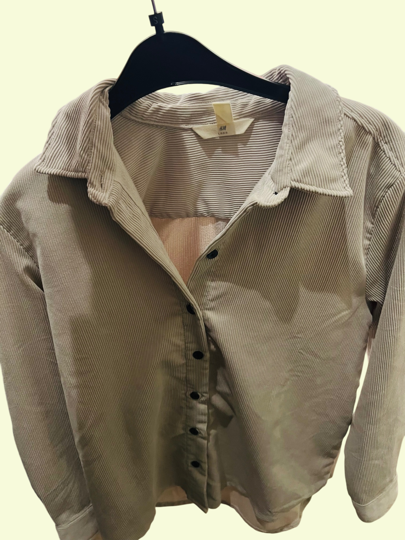 H&M Hemd Cord Beige Gr.: S