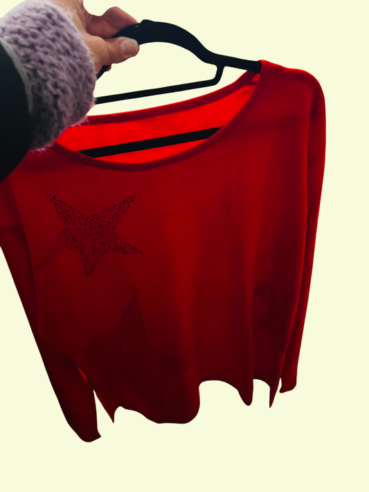 Cashmere / Lana Pullover Rot Gr.: XL