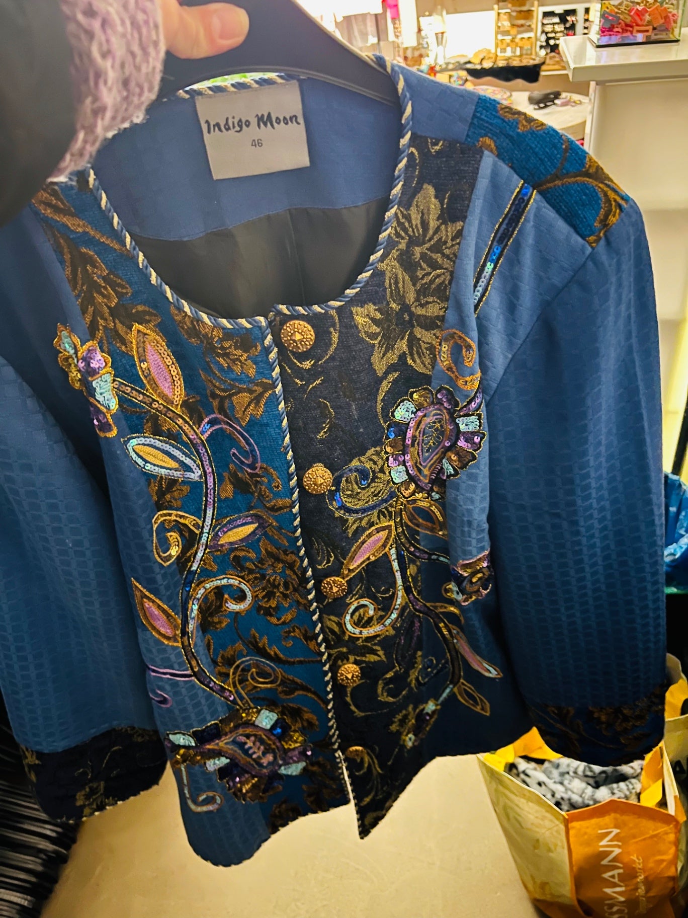 Indigo Moon Vintage Jacke Blau Gr.: 46