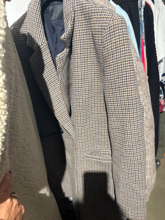 C&A Jacke Beige,Dunkelblau kariert Gr.: XL