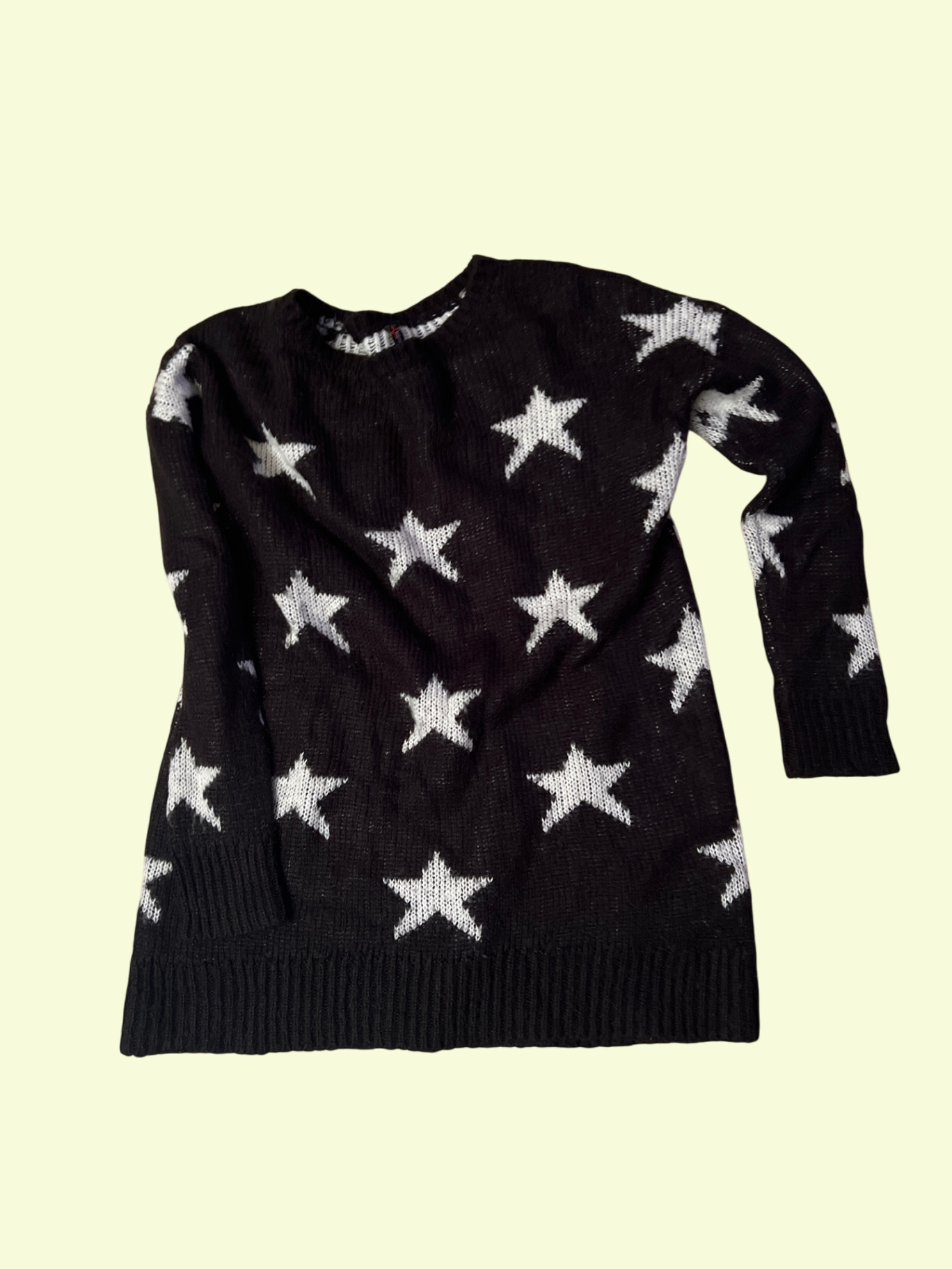 FB Pullover Schwarz weiße Sterne Gr.: M