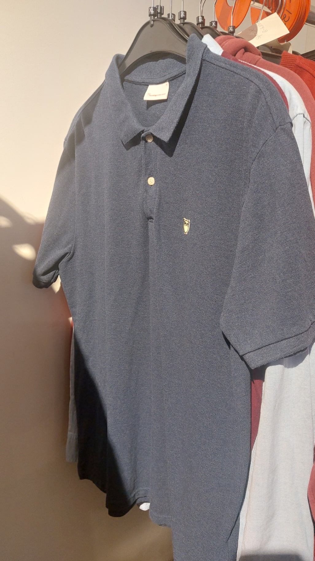 Knowledge Cotton Poloshirt Blau Gr.: XL