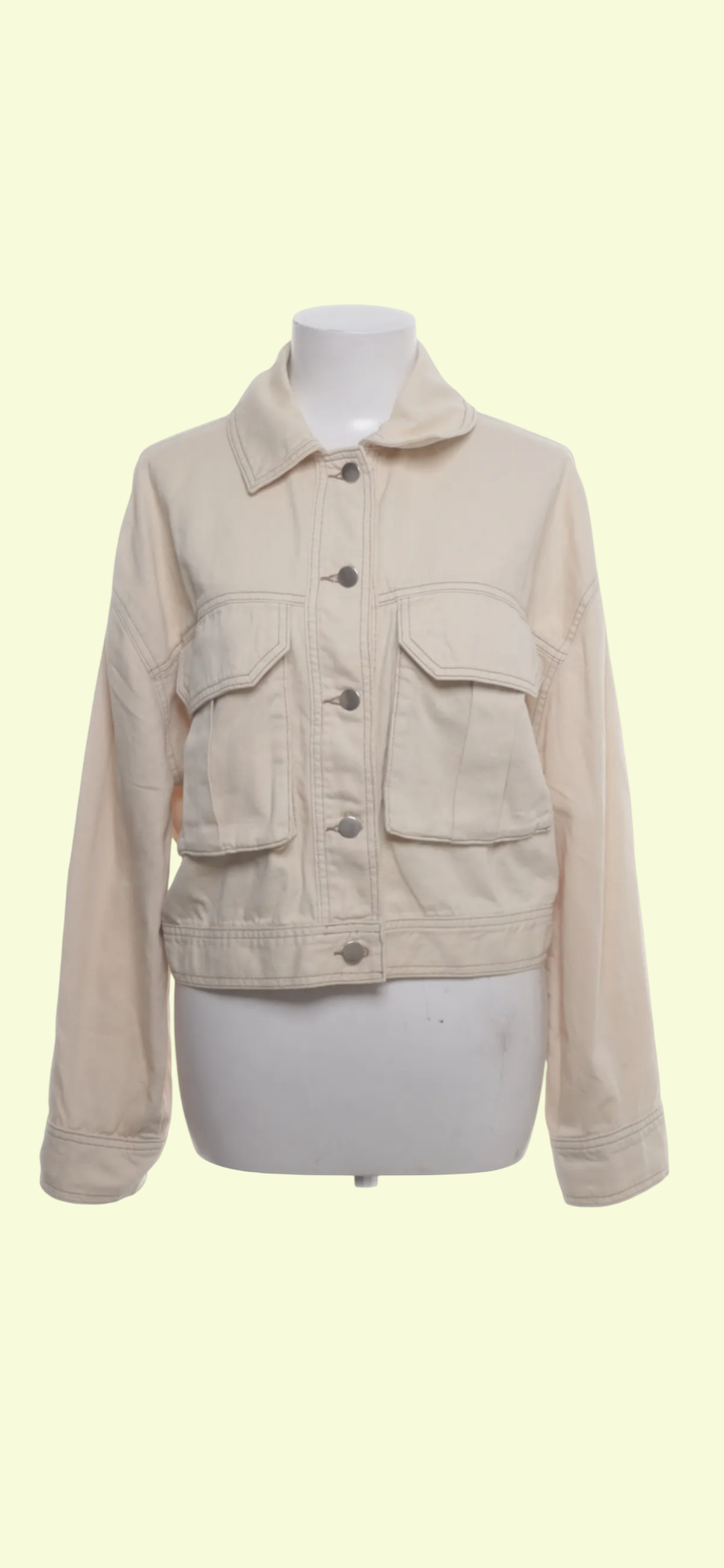 TOPSHOP Jeansjacke Elfenbein Gr.: S