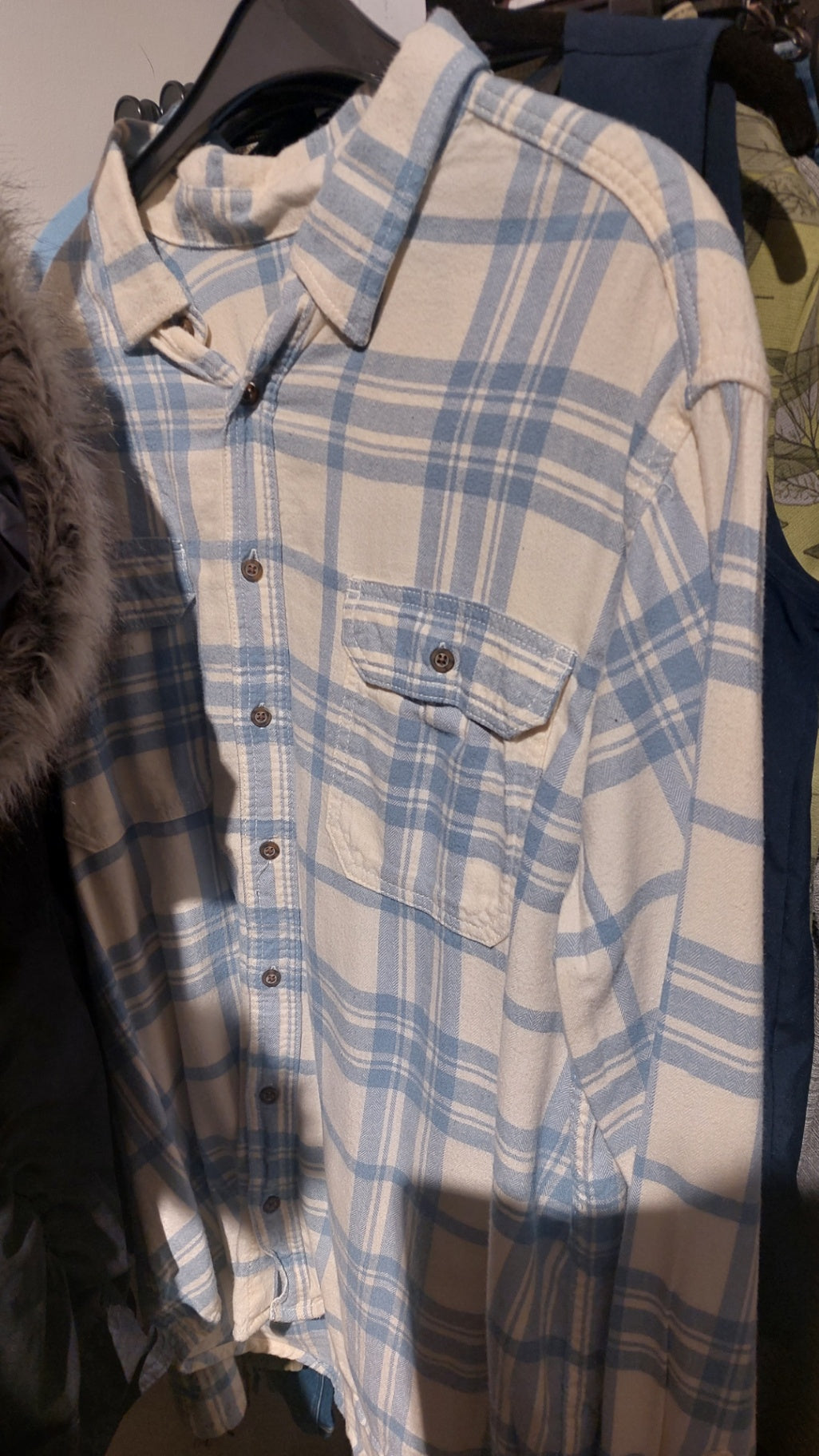 George Hemd Beige und Blau Gr.: XXL