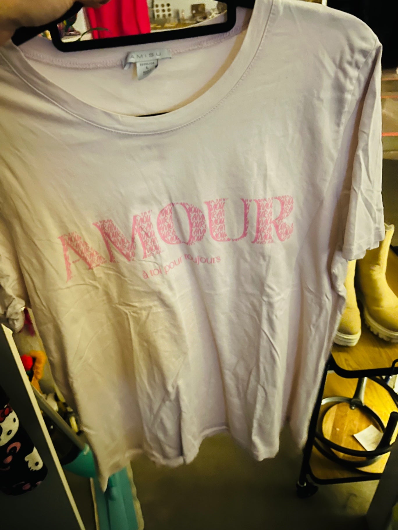 AMISU T-Shirt Weiß Gr.: L