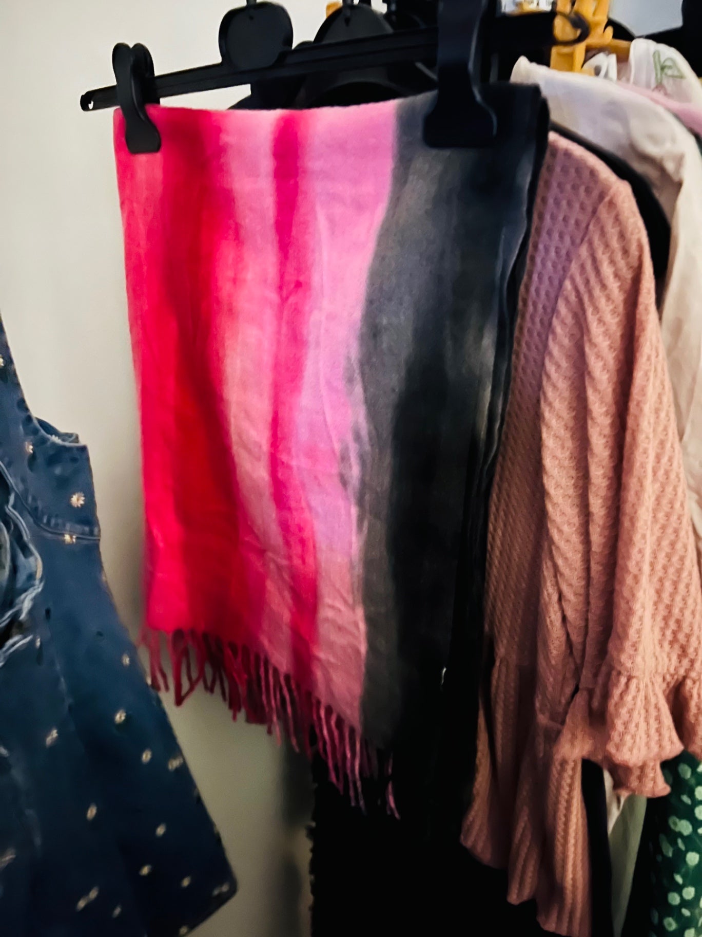 Schal Pink, Schwarz, Grau