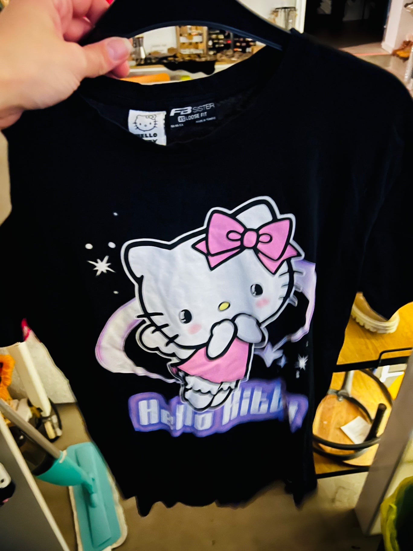 Hello Kitty T-Shirt Schwarz Gr.: XS