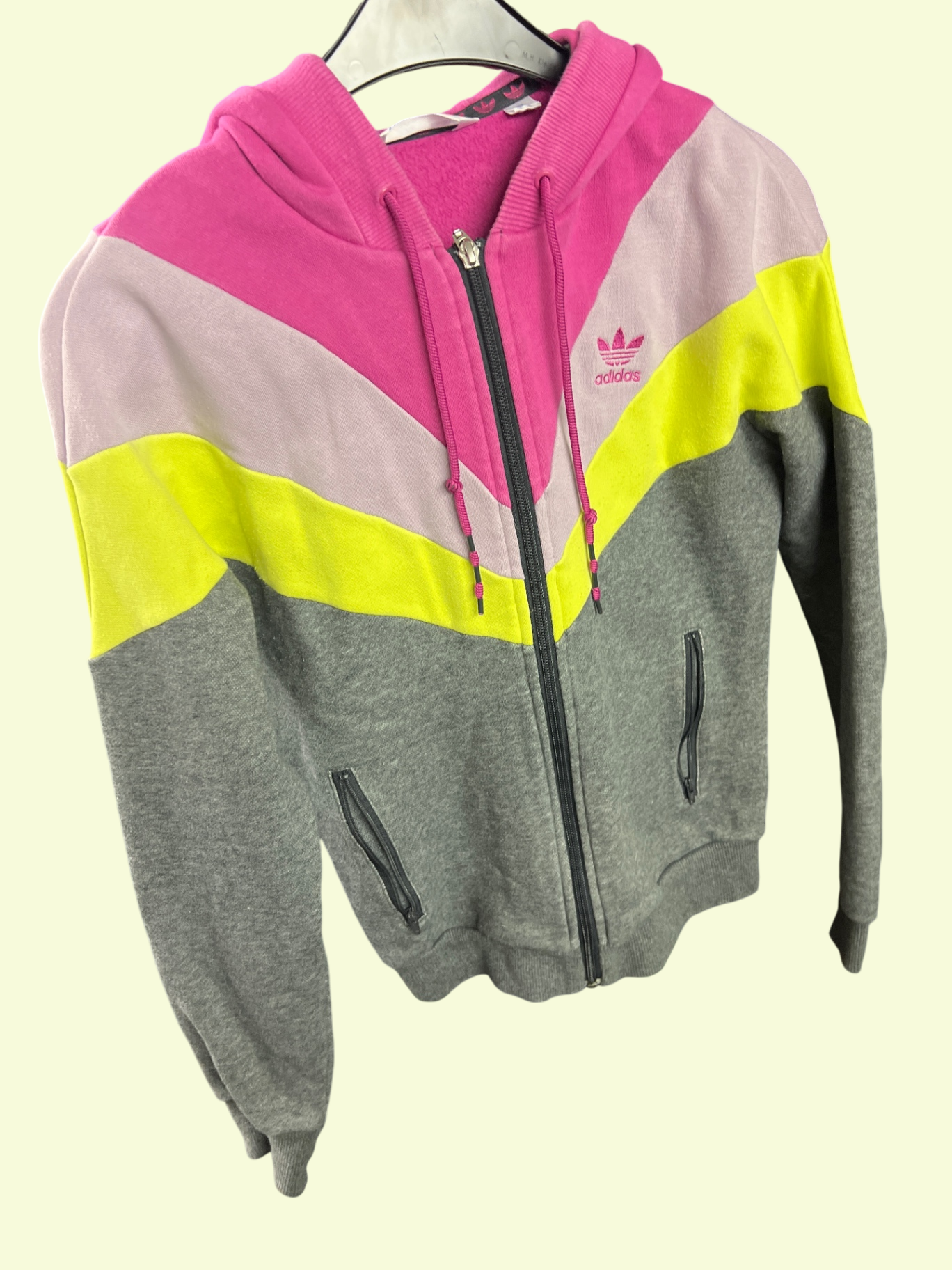adidas Jacke (Pink, Gelb, Grau) Gr.: S