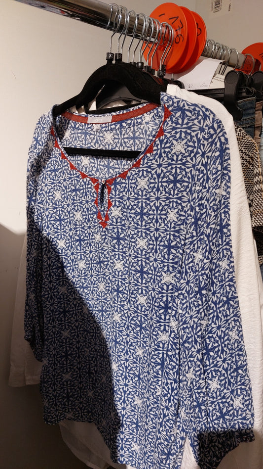 CECIL Bluse Blau und Weiß Gr.: XS
