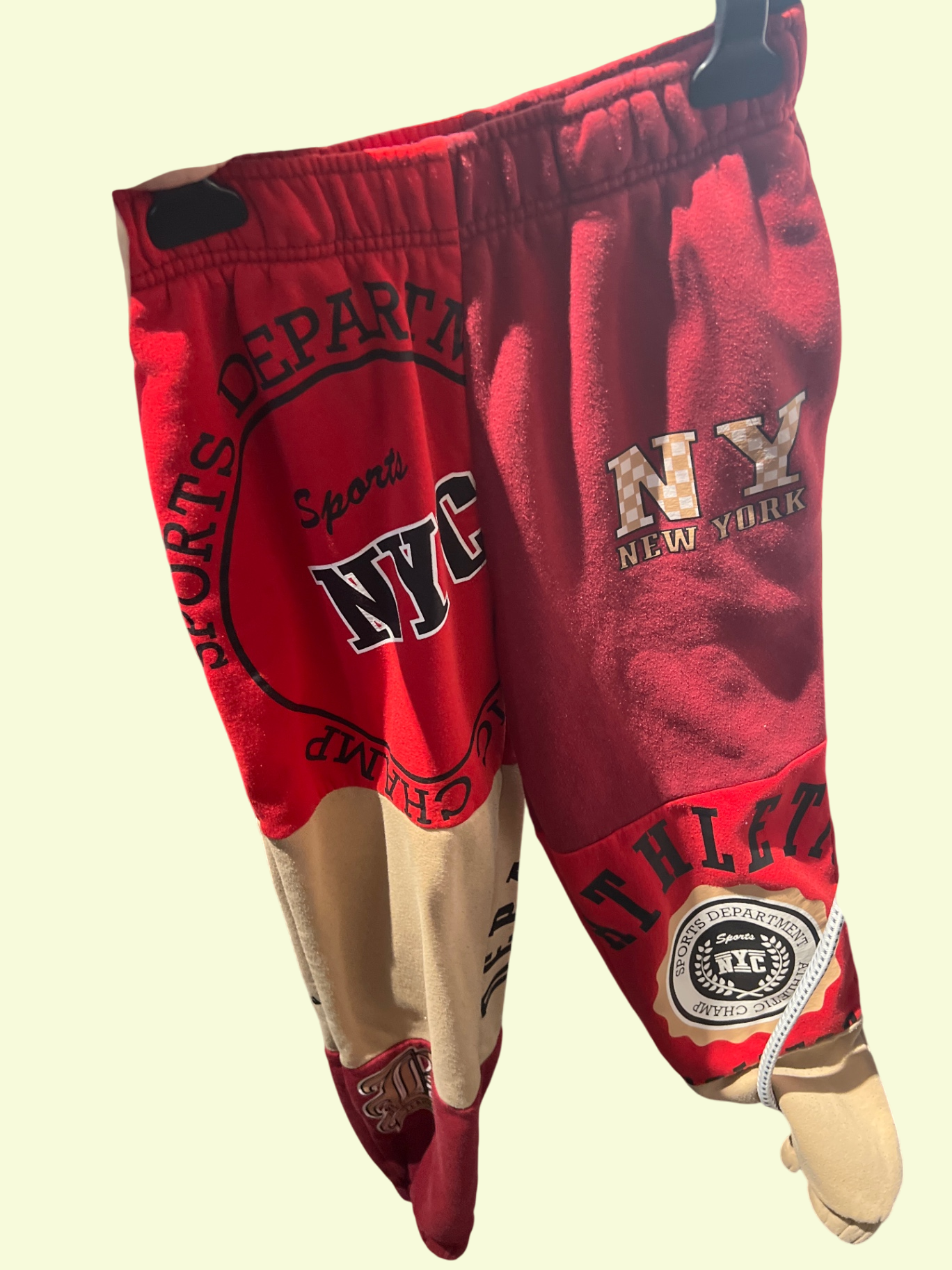 FB Jogginghose Rot, Beige Gr.: XS
