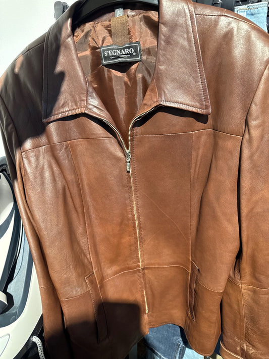 S'EGNARO Lederjacke Braun Gr.: 44