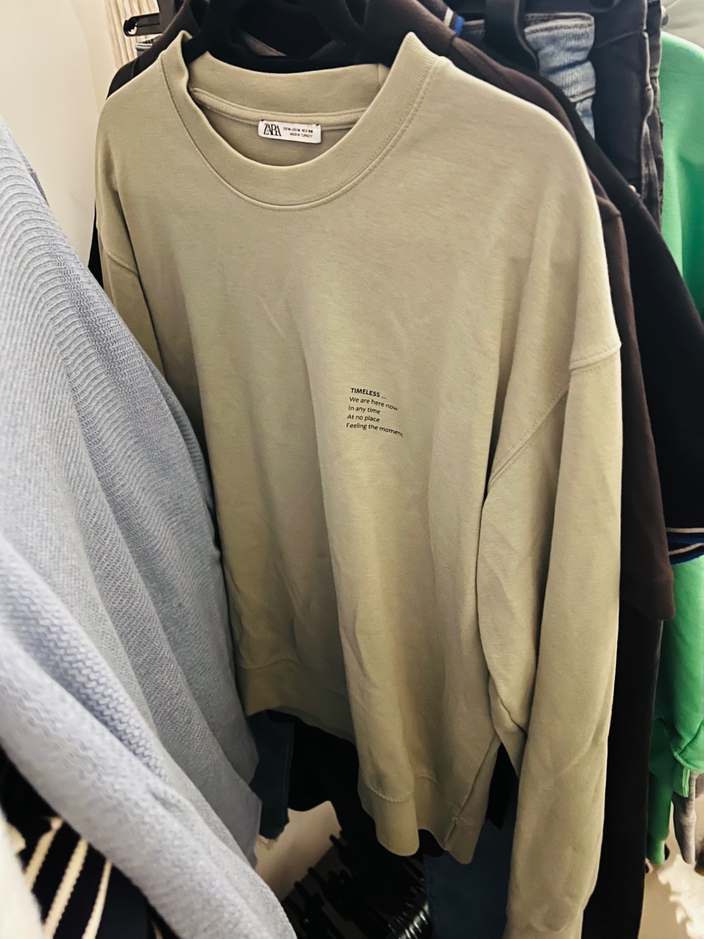 Zara Sweater Beige Grün Gr.: M
