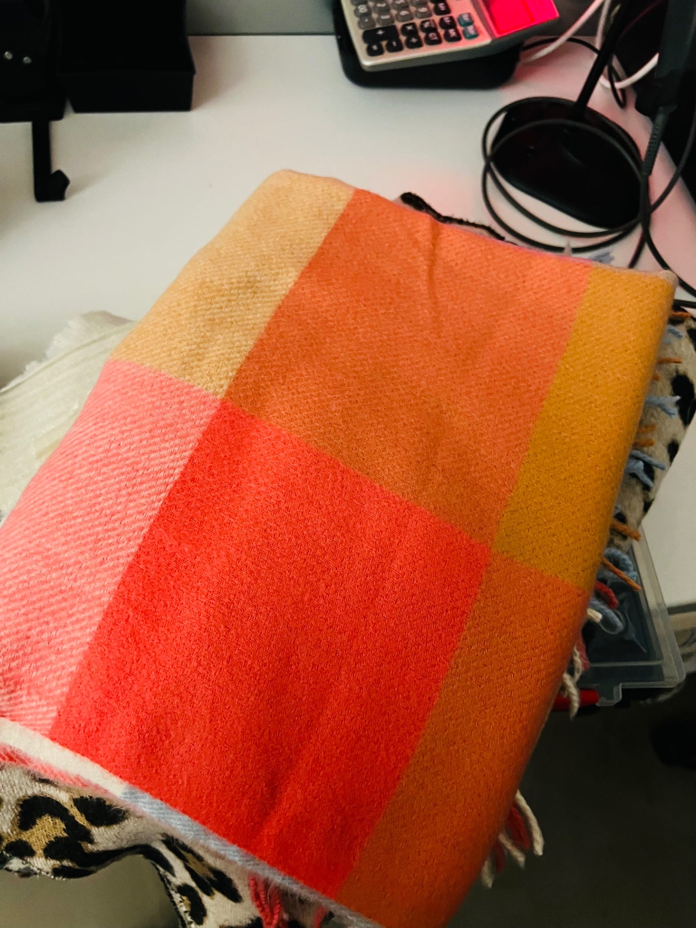 Schal Orange, Pink, Gelb 
