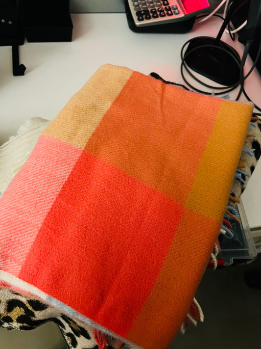 Schal Orange, Pink, Gelb 