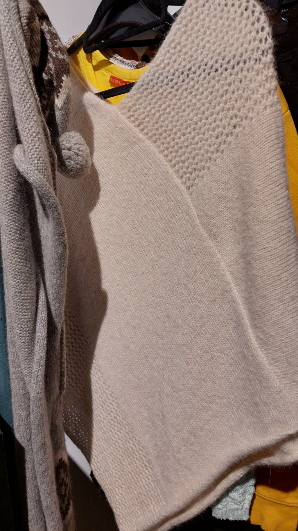 Grüne Erde Poncho 100% Alpakawolle Beige