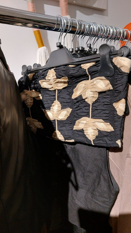 Top Beige/Schwarz Gr.: XS