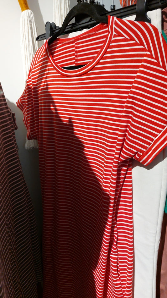 Shein Kleid Rot/Weiß Gr.: S