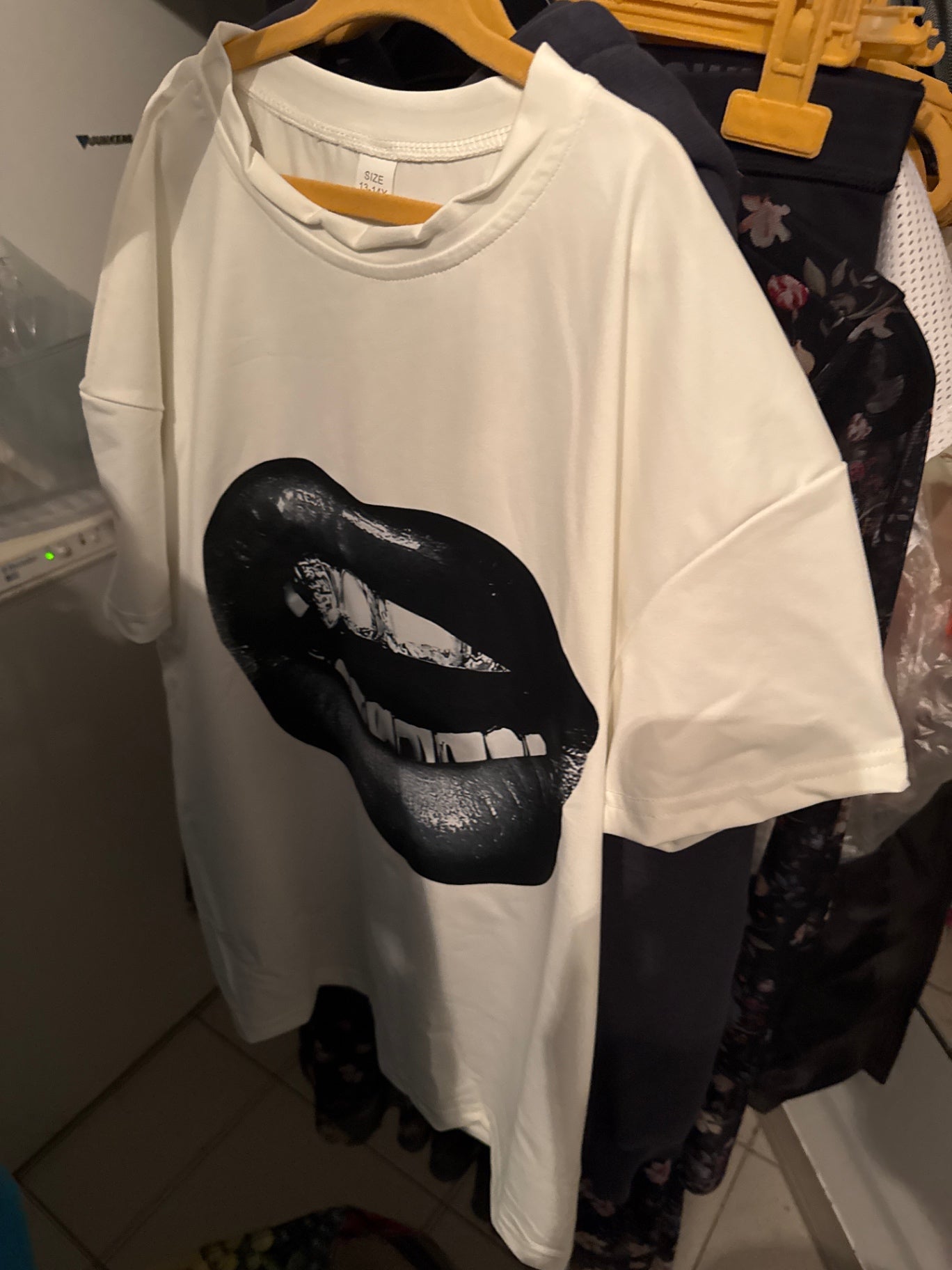 T-Shirt Weiß Mund Gr.: 164