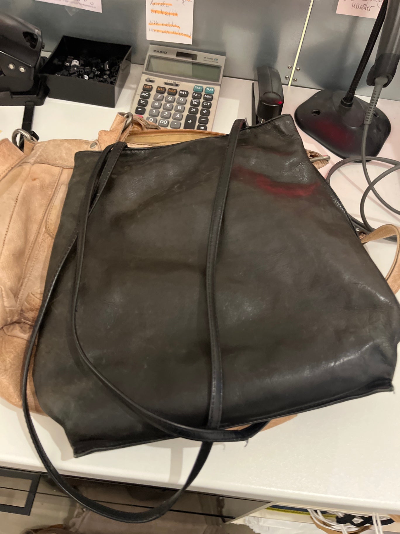 Ledertasche Schwarz 