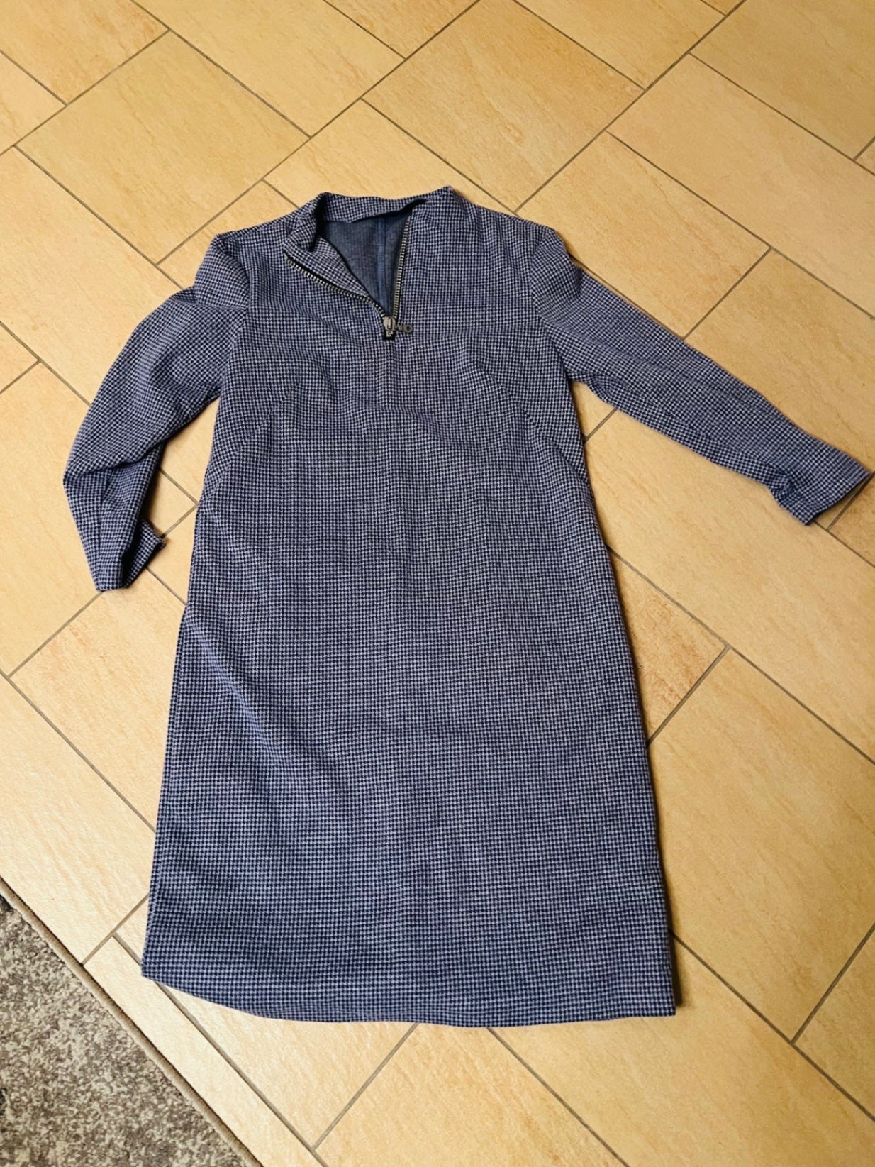 Modeatelier Rehms WinterKleid Blau Weiß Gr.: L