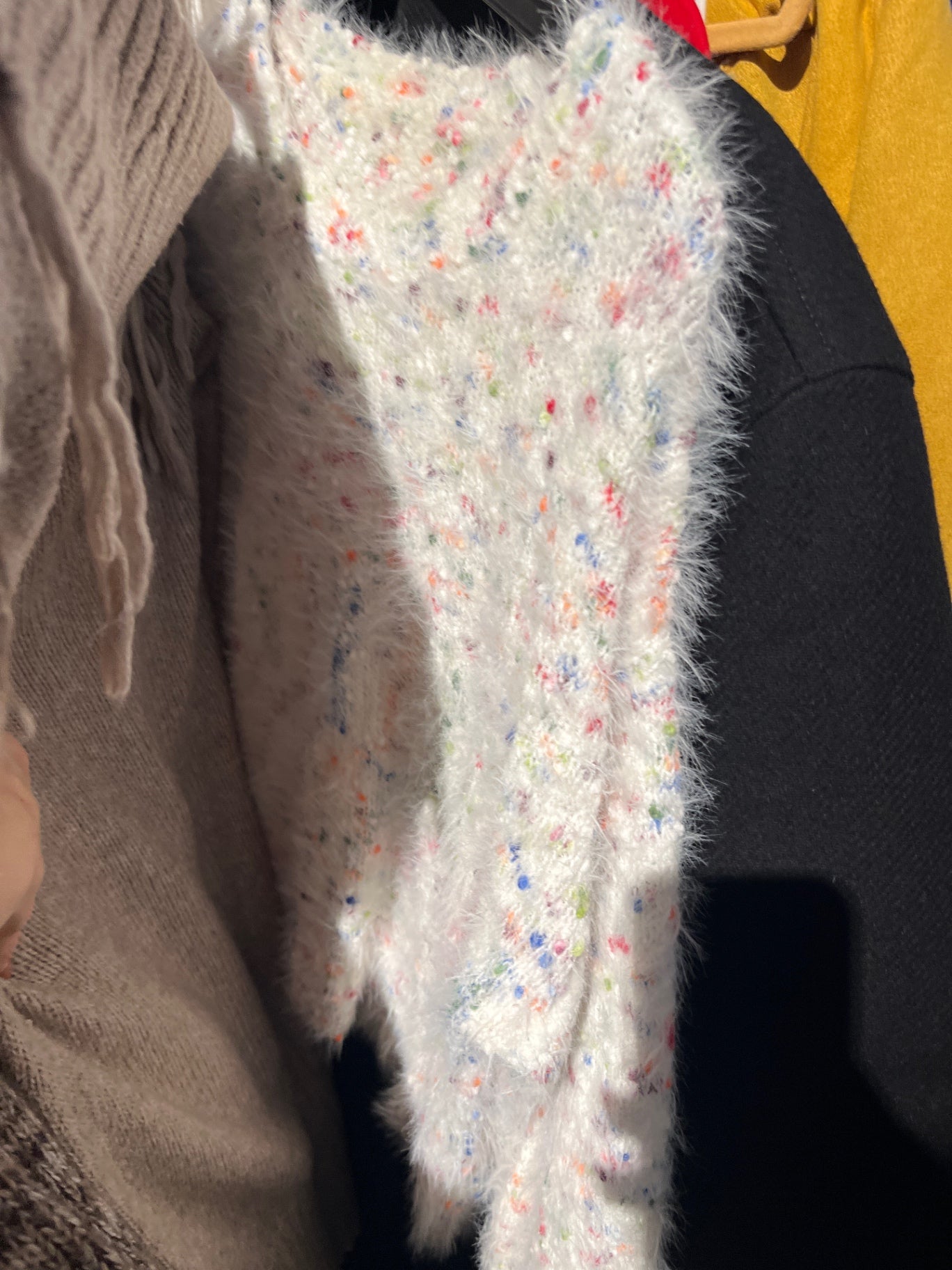 Pullover Weiß mit bunten Flecken S