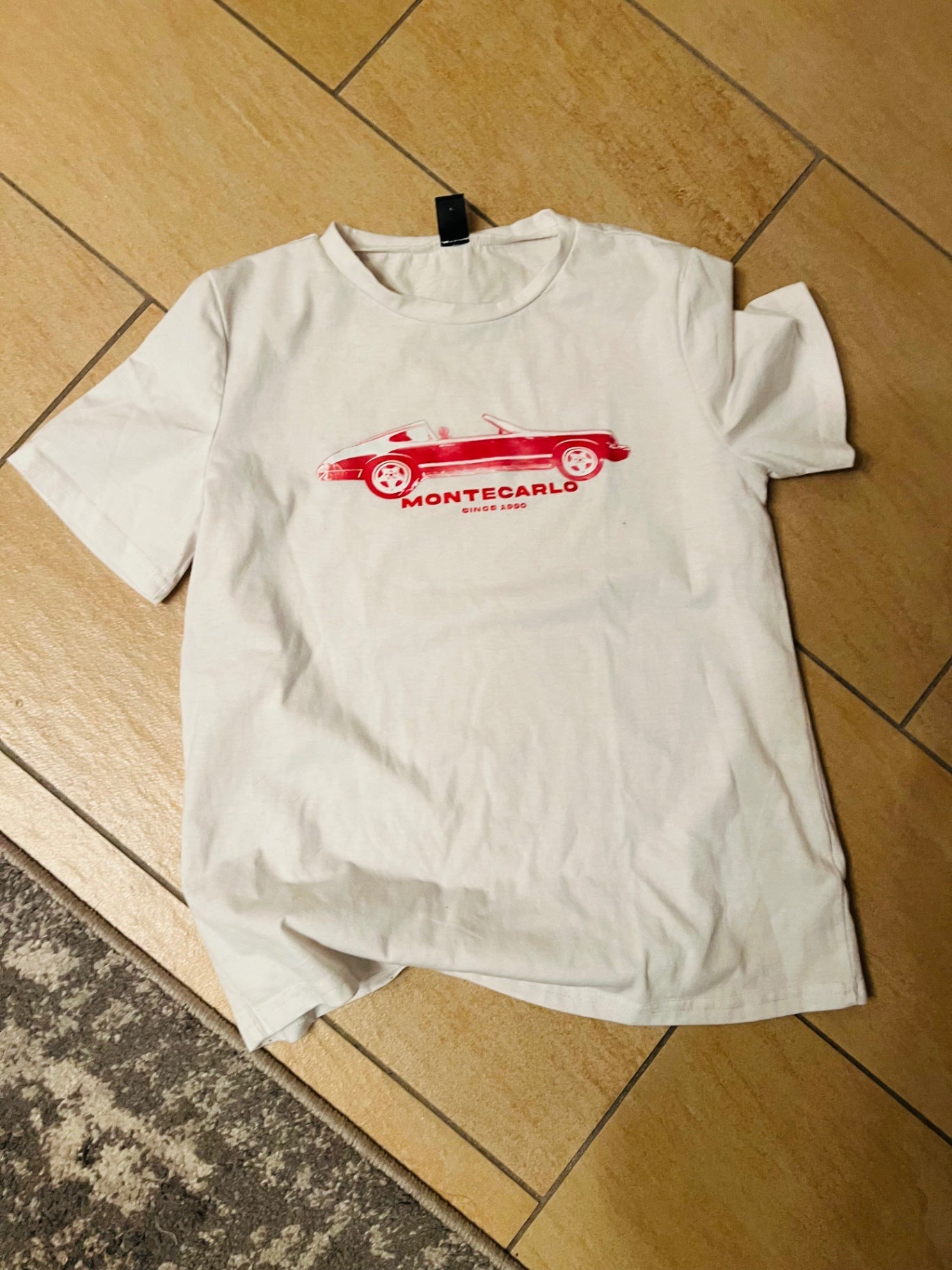 T-Shirt Weiß Rot Gr.: S