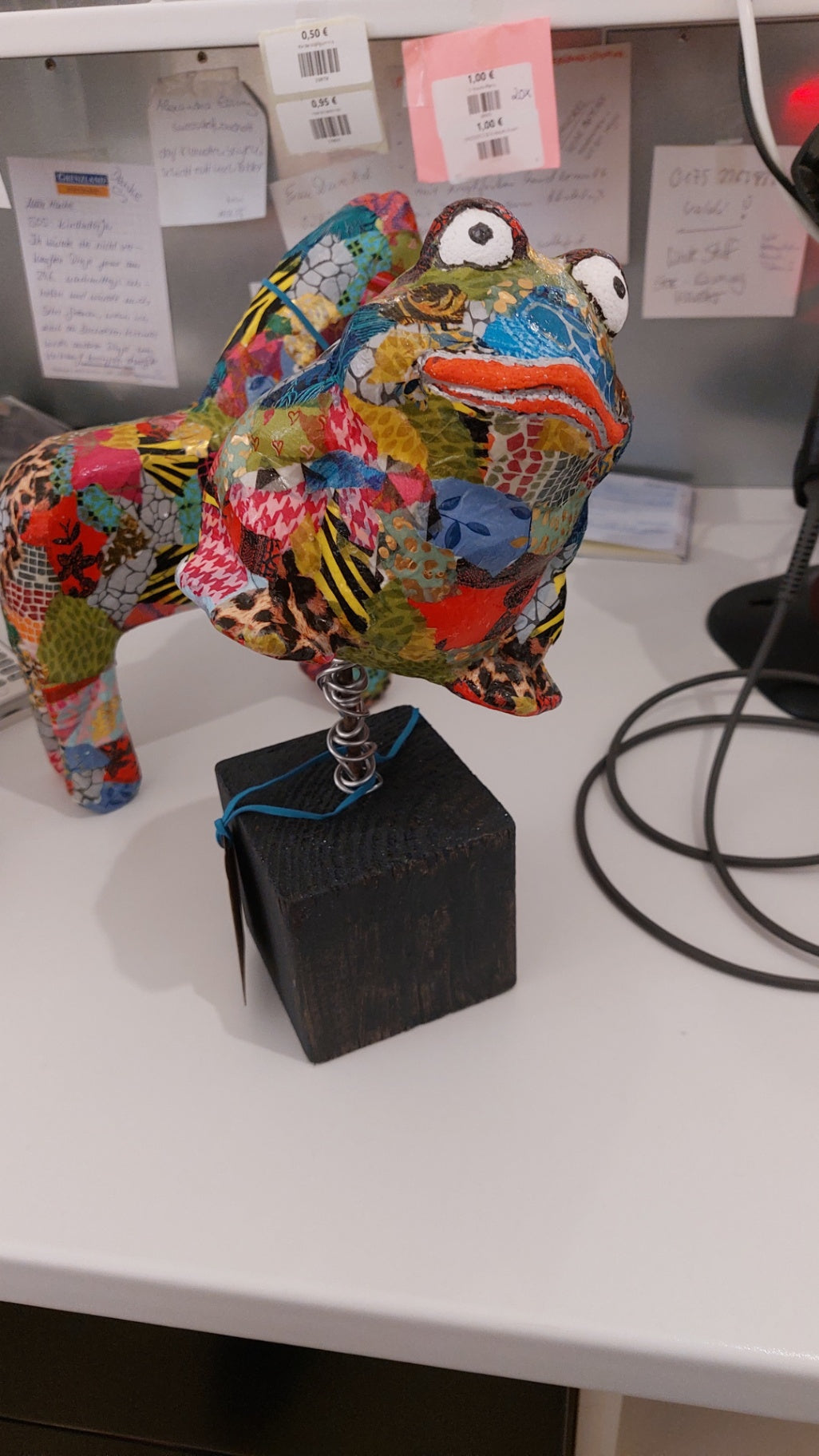 Pop-UP Upcycling Dekofigur Frosch Bunt 