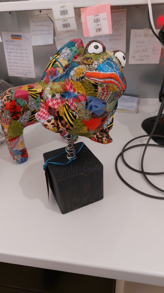 Pop-UP Upcycling Dekofigur Frosch Bunt 