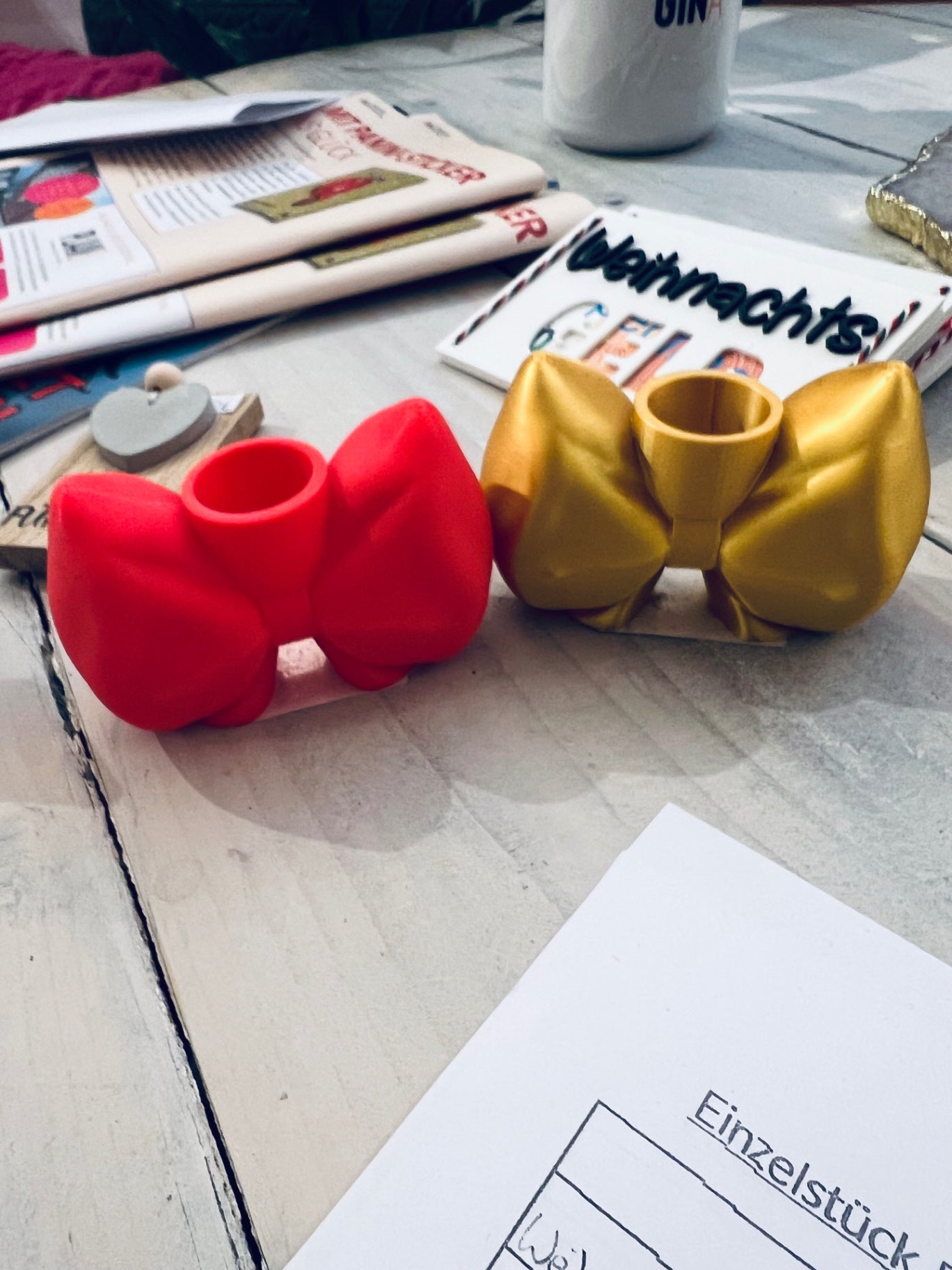 EINZELSTÜCK Kerzenhalter Schleife 3D