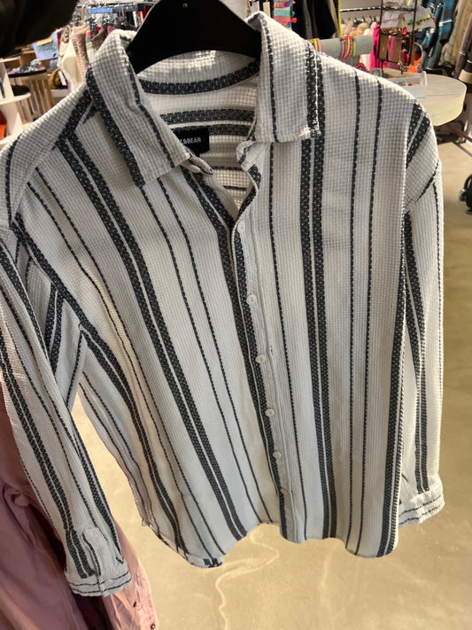 Pull & Bear Hemd Weiß Streifen Gr.: S