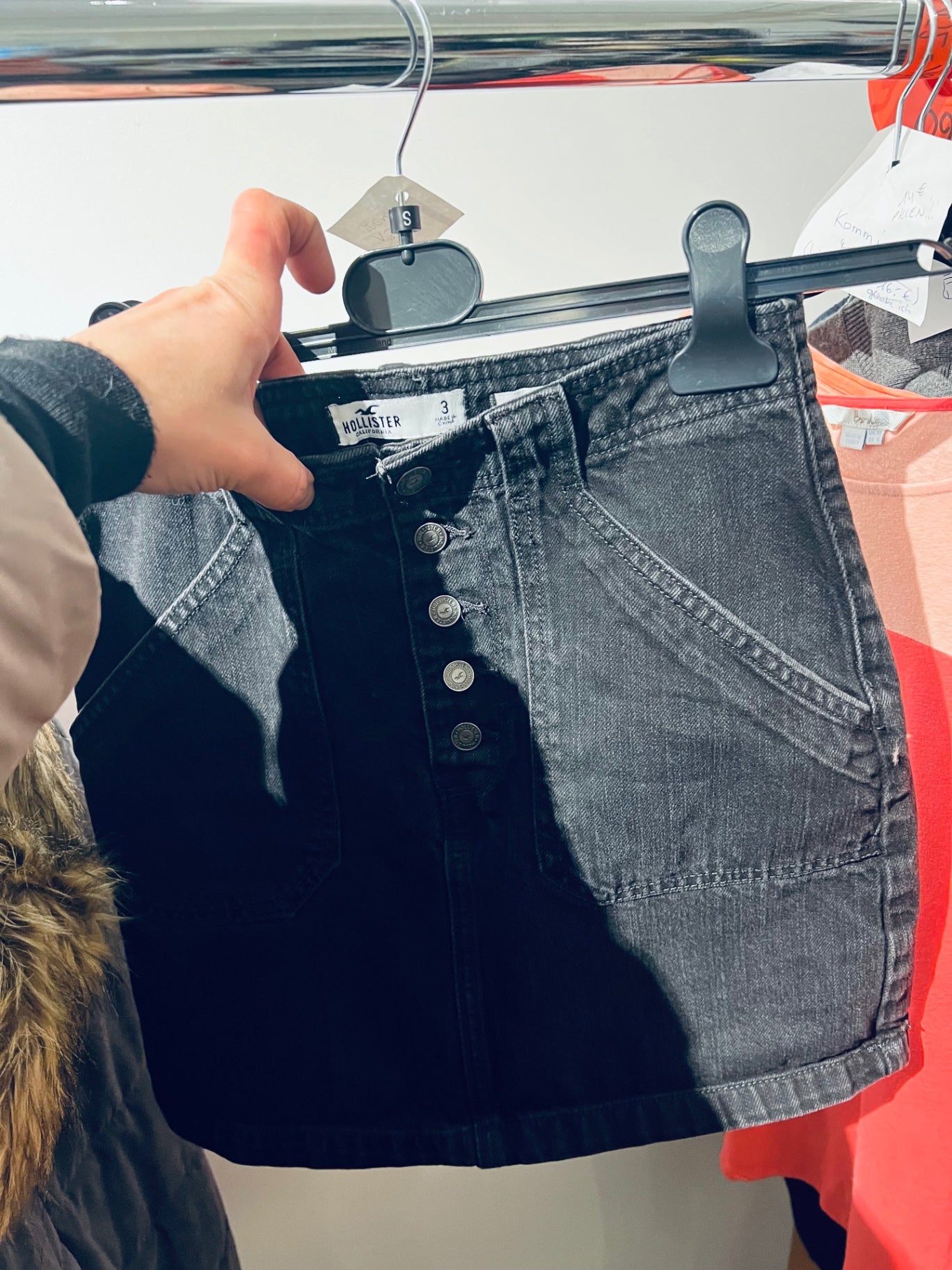 Hollister Jeansrock Schwarz Gr.: S