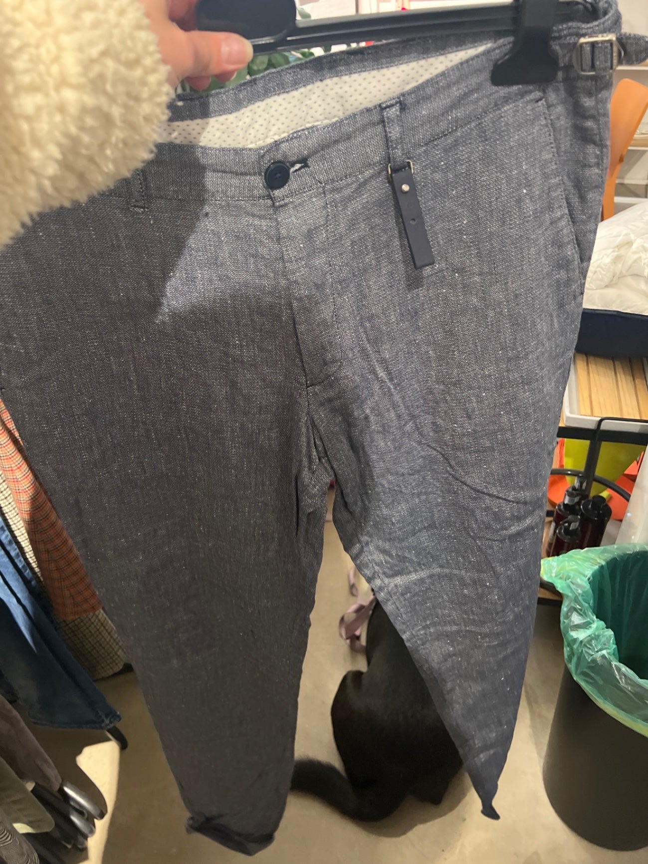 Hose Grau Blau Gr.: M/L