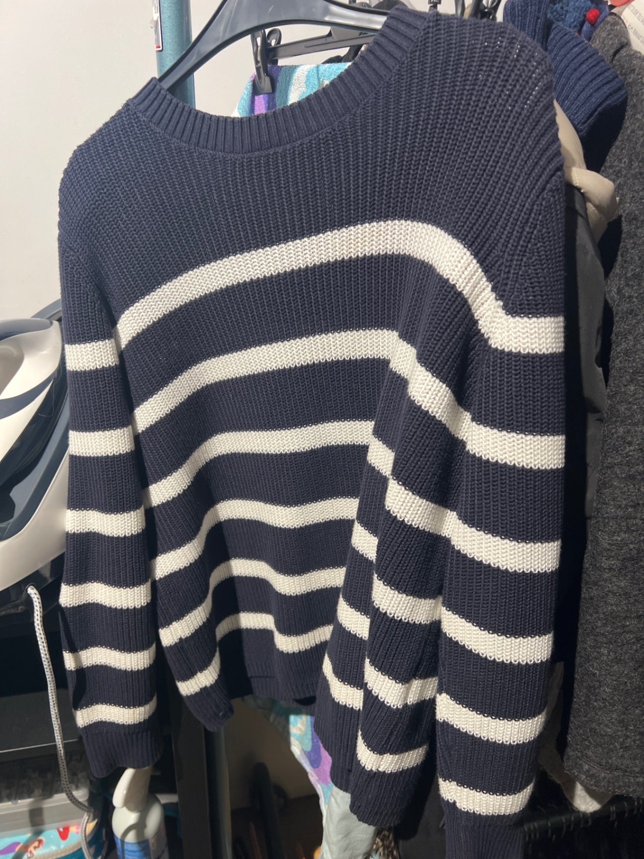 C&A Pullover Marineblau und Weiß Gr.: L
