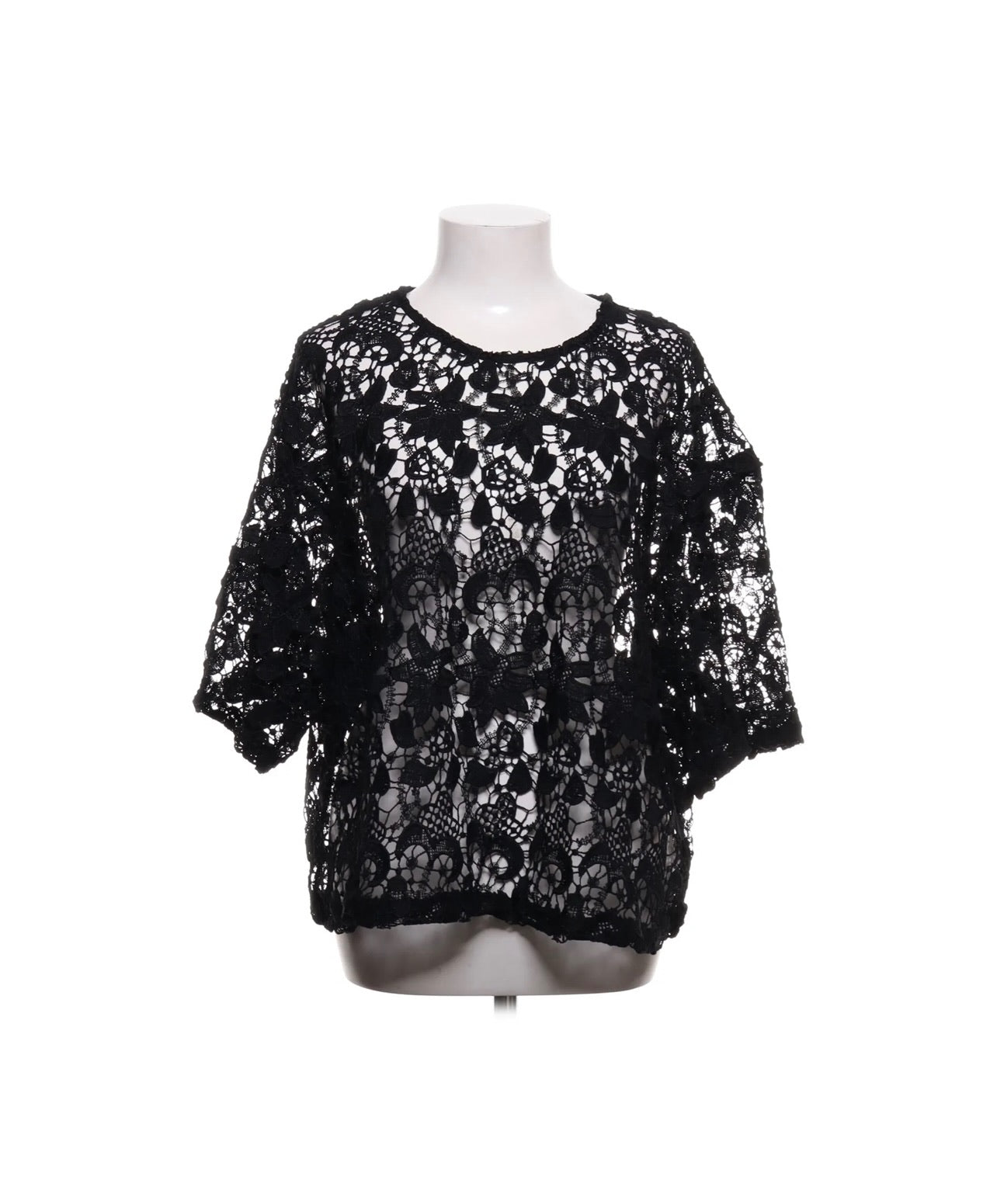 Kappahl Spitzenshirt Schwarz Gr.: L