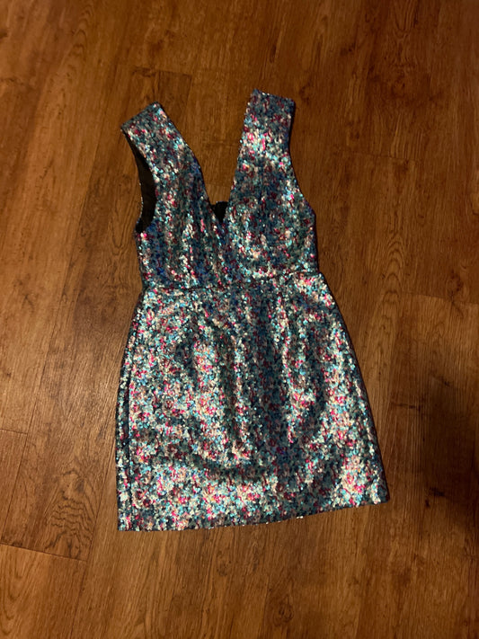 Topshop Pailletten Kleid Bunt Gr.: 38